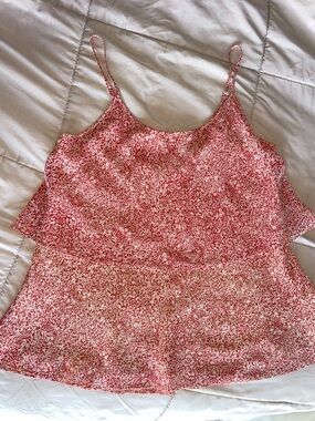 Peach and beige Ditsy Floral Cami Tank by CABI